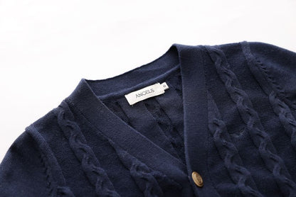 Cable-Knit Cardigan - Blue