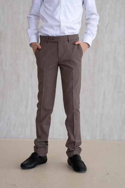 Diagonal Piping Trousers - Brown