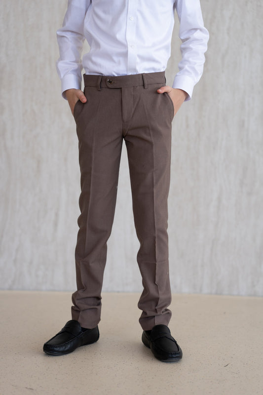 Diagonal Piping Trousers - Brown